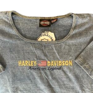 Harley Davidson Women’s T Shirt Size M Faded Blue